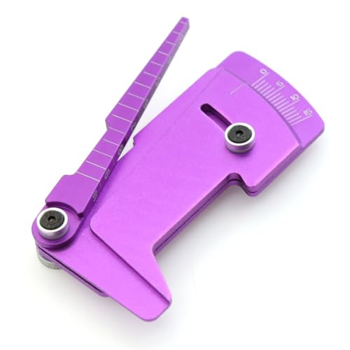 Aluminum Alloy 0-15 Degrees Adjustable RC Car Wheel Tire Camber Gauge Height Measuring Tool for 1/10 RC Car (Purple) - color: Purple