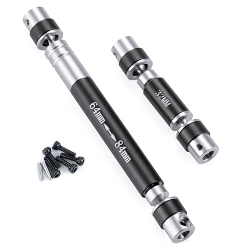RCLIONS Stainless Steel RC Drive Shaft 32+64mm Driveshaft Upgrade for 1/24th AXIAL SCX24 AXI90081 Deadbolt AXI00004 4WD Rock Crawler Car Parts (Black) - color: Black