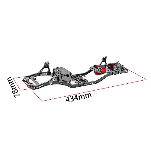 1/10 RC Crawler Carbon Fiber Girder 4MM CNC Metal Car Chassis Frame Body Kit Parts for Axial SCX10 II Rock Off Road Truck (Silver) - color: Silver