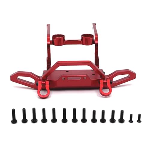 Compatible with MJX for Hyper Go H12Y H12Y+ 1/12 RC Crawler Car Upgrade Accessories Spare Parts Metal Front Bumper Rc Car Bumper(Red) - color: Red