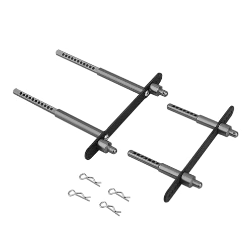 Body Post Mounts Metal Front and Rear Shell Column for Axial SCX10 II 90046 90047 1/10 RC Crawler Car Upgrade Parts (Gray) - color: Gray
