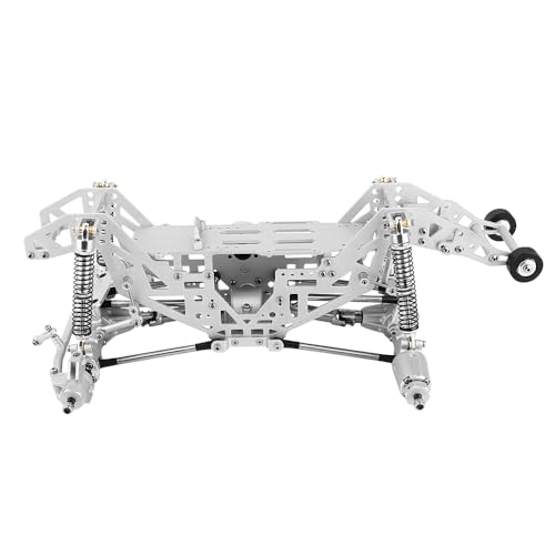 1:18 Metal Upgrade Chassis Frame with Axles Gearbox for RC LOSI Mini LMT 1/18 Digger Monster Truck Brushed RTR LOS01026 Metal Upgrade Parts (Silver) - color: Silver