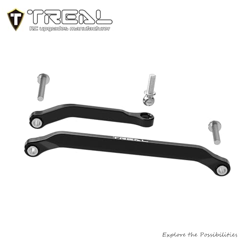 TREAL 7075 Aluminum Front Steering Links for Axial SCX30(Black) - color: Black
