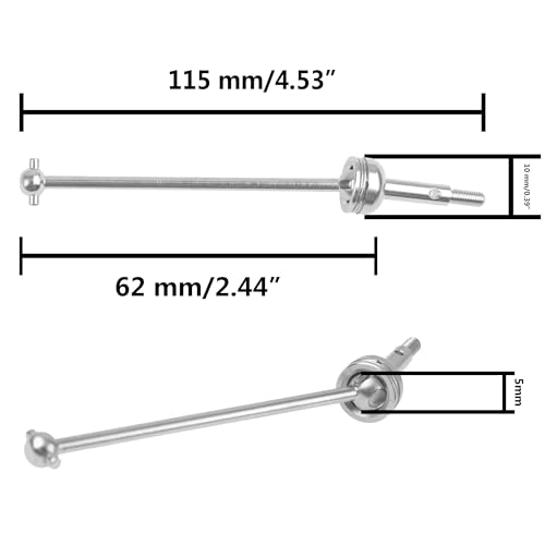 ShareGoo Metal 144001 CVD Drive Shaft Differential Cup Wheel Axle Stub Wheel Shaft Cup Compatible with WLtoys 144001 1/14 RC Car (Silver) - color: Silver
