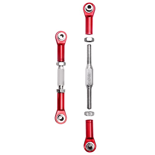 Hobbypark Steel Turnbuckles and Aluminum Camber Links Rod Ends Toe Links Set Linkage for Arrma 1/8 Typhon Mega 4x4 Option Parts (6PCS) (Red) - color: Red