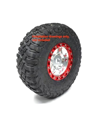 CNC aluminum bead lock wheel For LOSI Super Baja Rey 2.0 1/6 1pcs (silver+red) - color: silver+red