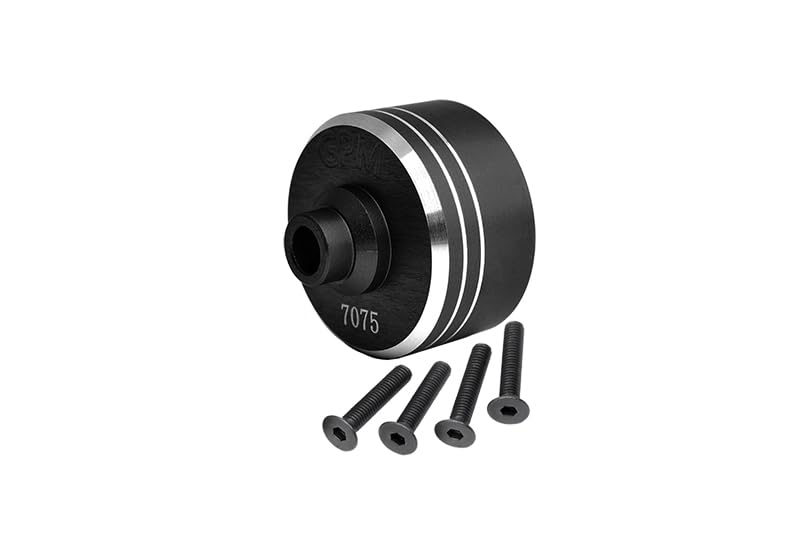 GPM Upgrades Aluminium 7075 Front/Middle/Rear Diff Case 1/10 4Wd XV-02 Pro Chassis(58707)/TT02/Rc Tt02D Drift Spec Chassis(58584) RC Car (Black) - color: Black