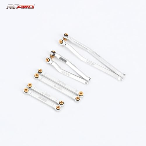 RCAWD for Hobby Plus CR18P RC Linkage High Clearance Tie Rods Set Link for Rock Van, Trail Hunter, EVO Harvest, FUR-2411 Upgrades Parts Sliver - color: Sliver