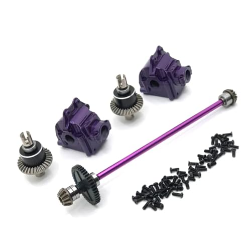 for Wltoys 144010 144001 144002 Remote Control Parts Upgrade Metal Center Drive Shaft Assembly Gearbox Differential Kit RC Car Repair Kit(Purple) - color: Purple