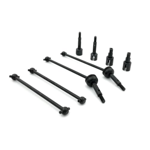 COMODO Metal Front & Rear CVD Drive Shaft Dogbone Axle with Differential Cup for 144001 124018 124019 1/12 RC Car Replacement Parts(Black) - color: Black