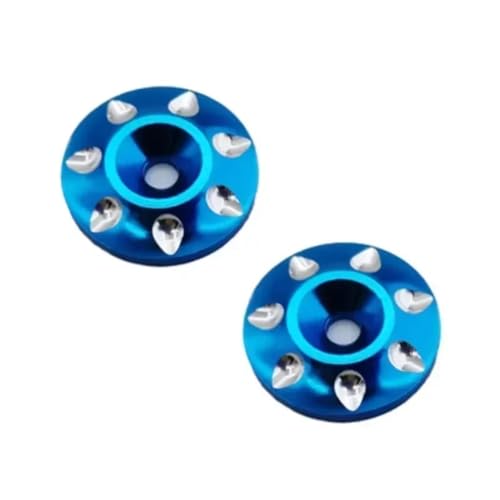 RC Jouets Parts for Buggy 1/10 1/8 RC Car Off Road Short Course Truck 2pcs Metal Wing Mounting Tail Washer M3 Screw Gasket Cat Accessory(Blue1) - color: Blue1