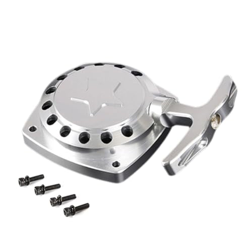 CNC Metal Easy Start Pull Starter (Silver) | for 1/5 HPI ROFUN ROVAN KM BAJA Losi 5ive T FG Zenoah CY 32CC 36CC Engine Rc Car Parts - color: Silver