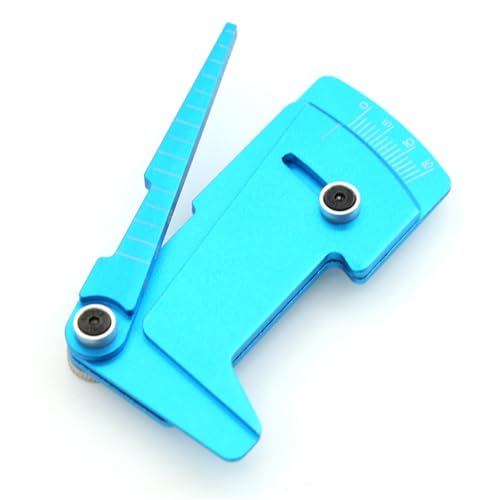 Aluminum Adjustable Wheel Rim Tire Height Camber Gauge Ruler RC Tool Kit for 1/10 RC Car, Blue