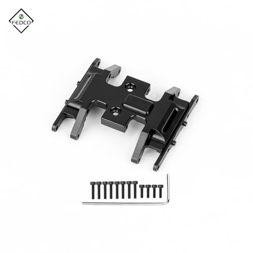 SCX24 Skid Plate Transmission Mount Chassis Heavy Counterweight Gearbox Mount for Axial SCX24 Upgrade Parts 1/24 RC Crawler - color: Black