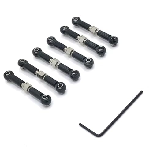 RC Models Components for Wltoys 184011 A949 A959 A969 A979 K929 1/18 Metal Linkage Pull Rod Front Rear Servo Link Tie Rod RC Car Upgrade Spare Parts(Black) - color: Black