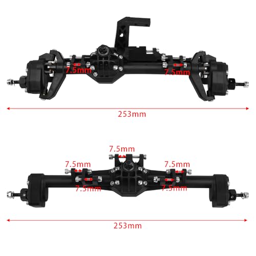Nylon Front & Rear Portal Axle with Scale Hydraulic Ram for 1/10 RC Crawler Vanquish H10 Optic Capra UTB10 Upgrade
