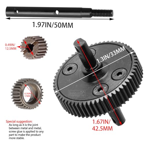 RC 48P&83T Upgrades Parts Spur Gear&Slipper Clutch&Transmission Gear&Slipper Rebuild Kit for 1/10 Slash/Rustler/Stampede/Bandit 2WD(VXL),Pressure Plate Hops up,Titanium - color: Titanium(48P&83T)