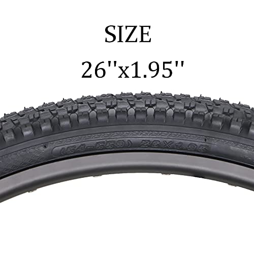Hycline Mountain Bike Tire: 20/24/26/27.5-inch Folding Replacement High-Performance Wear-Resistant Bicycle Tires for MTB Off-Road Bike - size: 26x1.95 30TPI, style: Qty 2 Tires