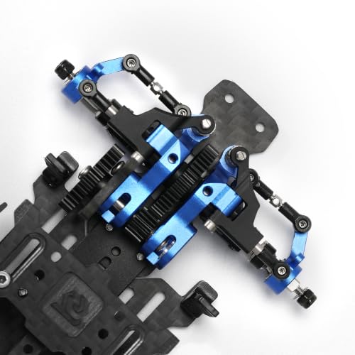 RC Car Frame, 1/24 1/28 TG Racing Carbon Fiber Assembled Mini Rear Drive RWD Drift Racing Car Frame Body Kit with Tools DIY Parts (Blue) - color: D.blue