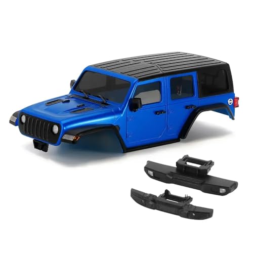 1/18 RC Crawler Chassis Compatible Body Kit 6. 10in Wheelbase ABS Hardtop with Front Rear Bumpers Fits Bronco Style Models 4M-66(Blue) - color: Blue