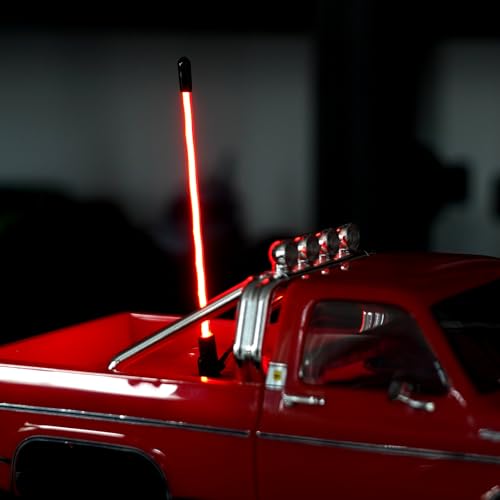 INJORA LED Whip Light Bottom Fixed for 1/18 TRX4M 1/24 RC Crawlers (Red) - color: Red