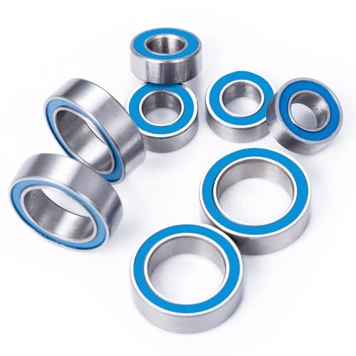 SWX 8Pcs Bearings & 12Pcs Pins for 1/16 Mini E-REVO | Sealed Bearings, Wheel Hex Pins, 20Pcs Set, 1/16 E-REVO, Mini TRX