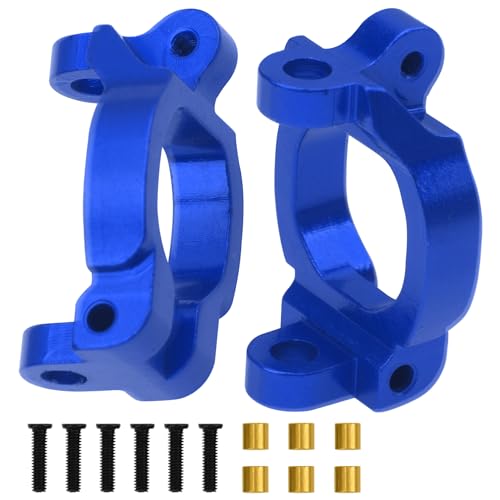 ShareGoo Metal Swing Arms Steering Knuckle Carrier & Steering Assembly Upgrade Parts Compatible with Remo Hobby Smax 1621 1625 1631 1635 1651 1655 1/16 RC Car (Blue) - color: Blue