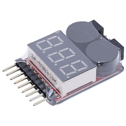10 PCS Lipo Battery Voltage Tester, RC Low Voltage Buzzer Alarm, Battery Monitor Checker Tester for 1-8S Lipo/Li-Ion/Limn/Li-Fe, Voltage Alarm Battery