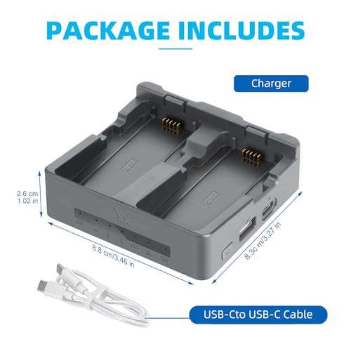 Battery Charger for DJI Neo 2 Drone Battery Charging Hub Two Way Channel Charger (Grey)