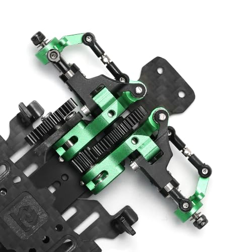 RC Car Frame, 1/24 1/28 TG Racing Carbon Fiber Assembled Mini Rear Drive RWD Drift Racing Car Frame Body Kit with Tools DIY Parts (Green) - color: E.green