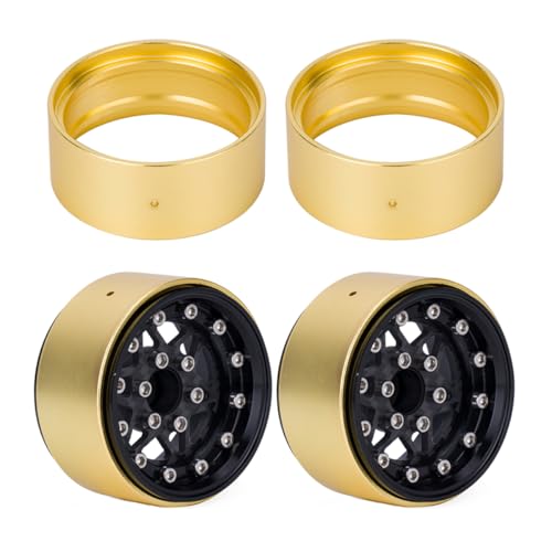 RCQQPS 1.9" Brass Coating Internal Beadlock Ring Clamp Ring 94g Heavy Metal Wheel Counterweight Fits 1.9 Wheel Rim for 1/10 TRX4 TRX6 Axial SCX10 I II III Pro Redcat GEN7 GEN8 RC Crawler Car (2PCS) - size: 2PCS
