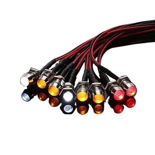 8 Pieces LED Light Accessories Compatible with 1/10 1/8 Scale RC Cars Compatible with Headlights and Taillight Kits AX10(8PCS) - color: 8pcs