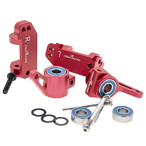 RC Alloy Caster Block&Steering Blocks for Traxxas 1/10 2WD Slash, Stampede, Rustler, Nitro Slash-Replaces Part 3736 3632 - color: Red
