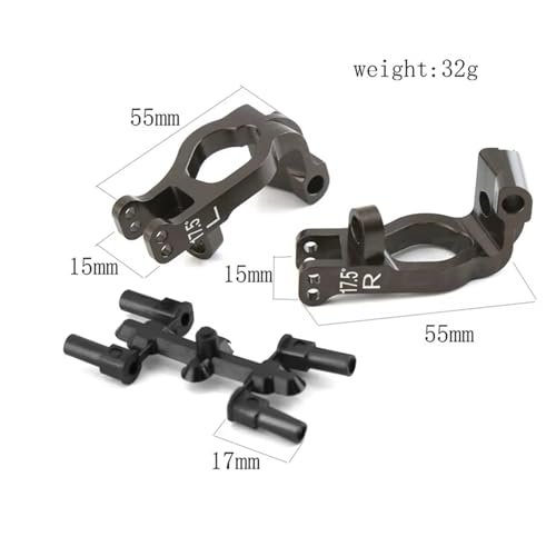 RC Cars Crawler Parts Compatible with Kyosho MP9 MP10 1/8 RC Car Upgrade Parts Accessories 2pcs Metal 17.5 Degrees C-Hub Carrier Caster Block IFW474