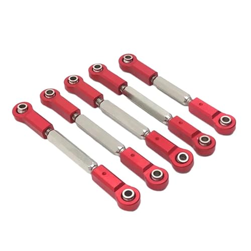RC Tie Link Rods Compatible with JLB J3 for Monster 1/10 RC Trucks Car Upgrade Part Steering Link Rod RC Car Part Durable Steering Linkage Tie Rod(Red) - color: Red