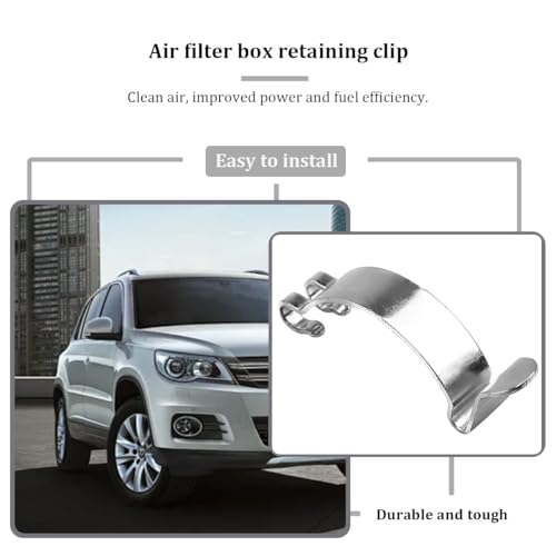 4PCS Car Air Filter Clips, Vehicle Airing Filter Intake Cleaner Housing Box Lid Spring Clamp, Automotive Airs Cleaner Cover Retaining Clip Replacement Accessories, Universal Fit