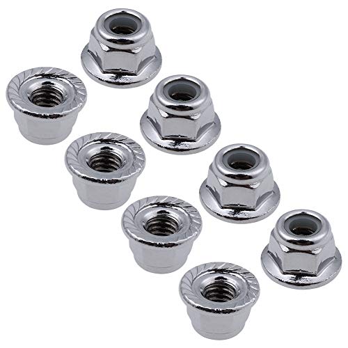 HobbyPark Flange M4 Nylon Lock Nuts for 1/10 Scale RC Car Traxxas Slash 4x4 2WD Stampede VXL Rustler VXL HPI Redcat Axial Racing (8-Pack)