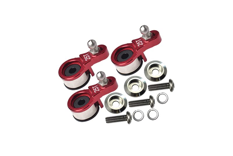 GPM Upgrades Aluminum 6061-T6 Servo Horn W. Built-in Spring (for Locking Diff) 1/10 TRX4 Defender Trail Crawler(82056-4)/TRX6 Mercedes-Benz G-63 Mag 6X6-88096-4 RC Car (Red)