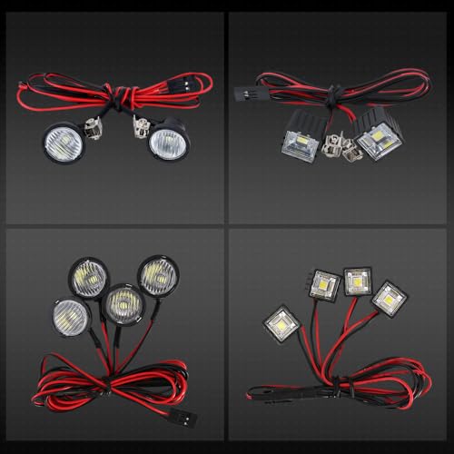 INJORA RC Crawler Lights LED Headlight for Axial TRX-4 TRX6 SCX10 90046 Wraith Redcat Gen8 1/10 RC Crawler Car,4PCS - size: B