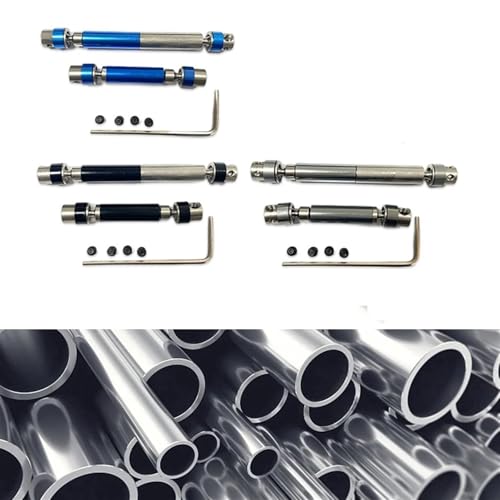 RC Car Transmission Shaft for HOBBYPLUS for CR-18P Rock Van 1/18 Crawler for Redcat Gen8 4WD rc Car 2X Metal Center Drive Shaft Set Upgrades Parts(Black) - color: Black