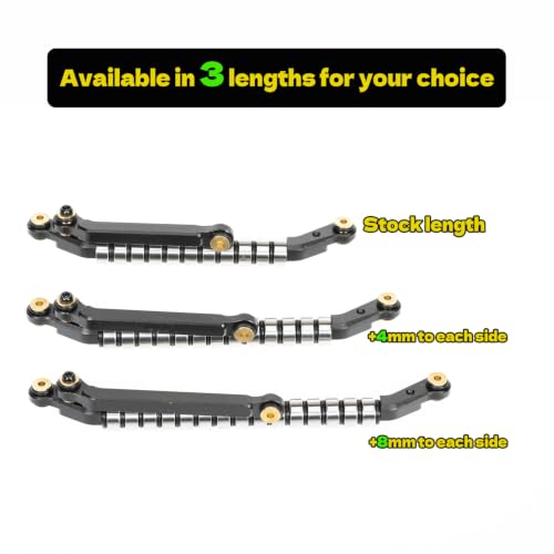 RampCrab Copper Sleeve Bearing Steering Link for SCX24 & AX24 +8mm axle on Each Side, 2Sets - color: 2 Sets, size: +8mm length