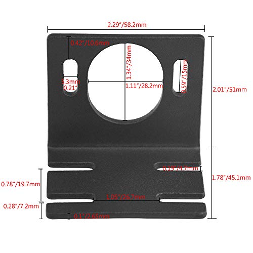 WMYCONGCONG DC Motor 12/24V 30W High Speed CW/CCW Permanent Magnet Motor (12V DC 3500RPM) and 37mm Dia Mounting Bracket Holder w/ 6mm Hex Coupling, Random Color(Silver or Black)