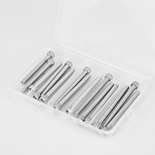 M6 x 60mm 65mm 70mm 75mm 80mm Hex Socket Head Cap Screws Bolts 304 Stainless Steel Metric Machine Allen Hex Drive, Fully Threaded, Assortment Kit 20PCS - size: M6 x 60/65/70/75/80mm (20PCS)