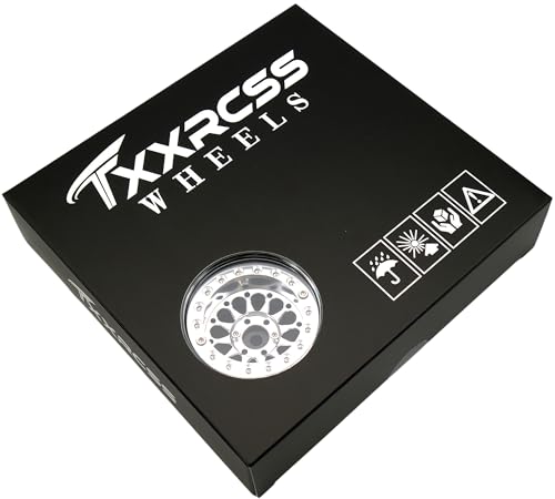 Rc 1.9 Inch Beadlock Wheel Negative Offset 8mm Aluminum Wheel Rim Hex 12mm for 1/10 RC Crawler Axial SCX10 TRX4 VS4-10 Gen8 MST CFX 4PCS (Silver) DK1908 - color: Silver