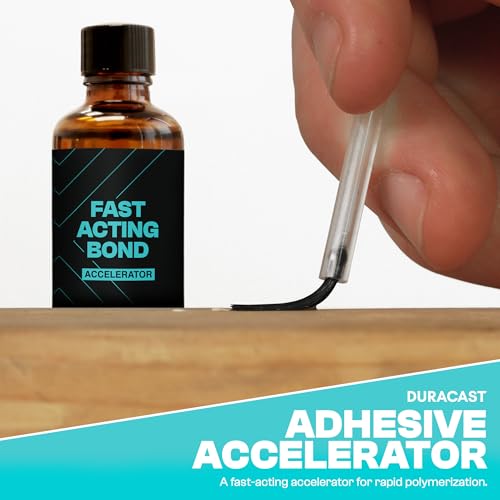 VViViD DURACAST Instant Bond Adhesive 4 x 1oz Glue Set, Complete Surface kit, Flexible Plastic, Wood Grain, Rubber, Clay & Silica Ceramics, Comes with Accelerator and Filler.