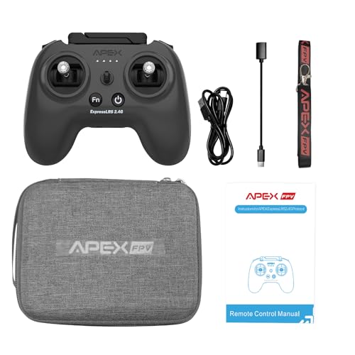 APEX RC Radio Transmitter ,FPV Controller with VR70 and ELRS 2.4G V3-V3.3,Supports FPV Simulators,No dongle Required,Suitable for Beginners,Built-in HF Head with 500mW,2000 mAh,G-129