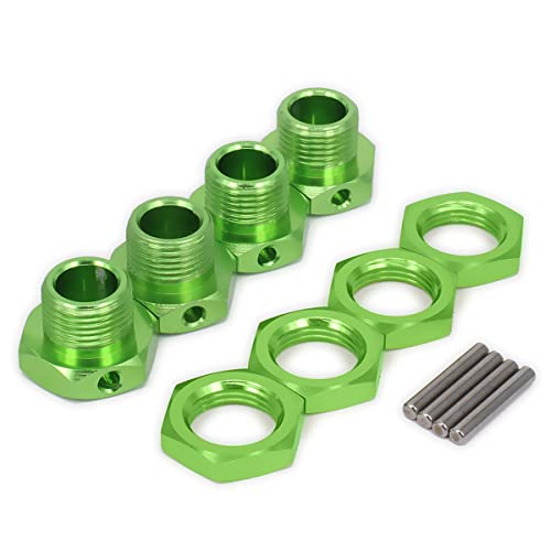 Aluminum 17mm Hex Wheel Nuts Adapter for Arrma 6s BLX Infraction Limitless Mojave Typhon hopups Upgrade Parts 4 pcs/Set(Green) - color: Green
