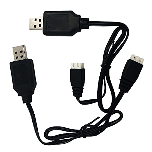 FainWan 2pcs USB Charger Cable 1A with XH-3P Connector Compatible with Ho-sim Q903 Q905 Axi-al SCX10 2S 7.4V LiPo Battery RC Car Rock Crawler FPV Drone Quadcopter
