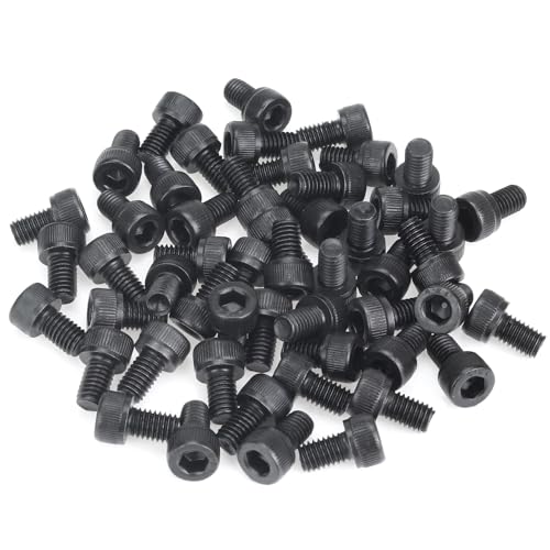 55 Pieces M5 x 8mm Socket Head Cap Screws, Thread Pitch 0.8mm, Sutemribor M5 Black Screws, 12.9 Grade Alloy Steel, Black Oxide Finish, Fully Threaded - size: M5 x 8mm, style: Socket Head