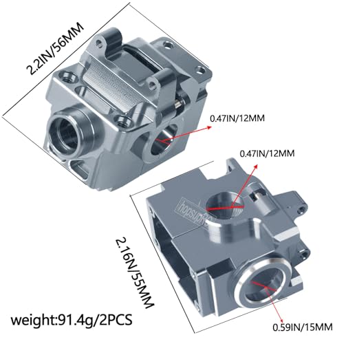 Gearbox Transmission Case Upgrades Parts Aluminum Front Rear Wave Box Gearbox for 1/10 Slash/Rustler/Stampede/Hoss VXL 4X4 4WD,Replace #6880#6881,Titanium - color: Titanium(upgrades Parts)